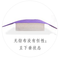 無紡布沒有任性，呈下垂?fàn)顟B(tài)